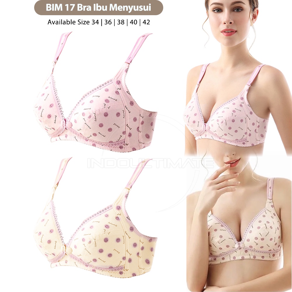 Bra Menyusui Tanpa Kawat BIM-17 Bra Menyusui Kancing Depan BH Menyusui Bayi Pakaian Dalam Wanita Cewek Perempuan Nursing Bra Maternity Bra Ibu Menyusui Bra Motif