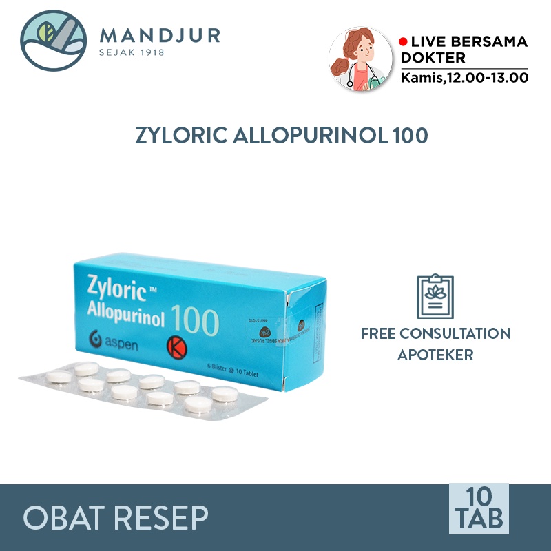 Jual Zyloric 100 Mg Strip 10 Tablet | Shopee Indonesia