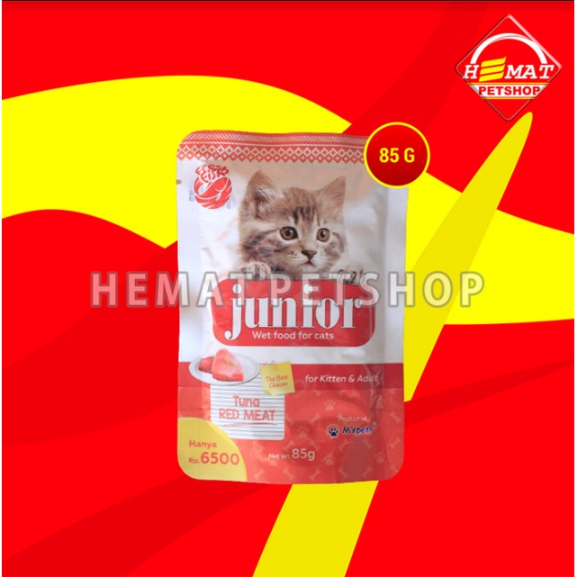 Makanan Basah Kucing Junior Wet Food Pouch 85 Gram Non Whiskas