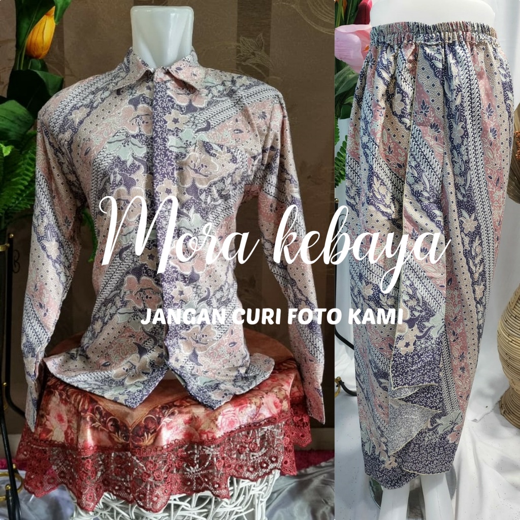 Couple kemeja batik rok lilit instan