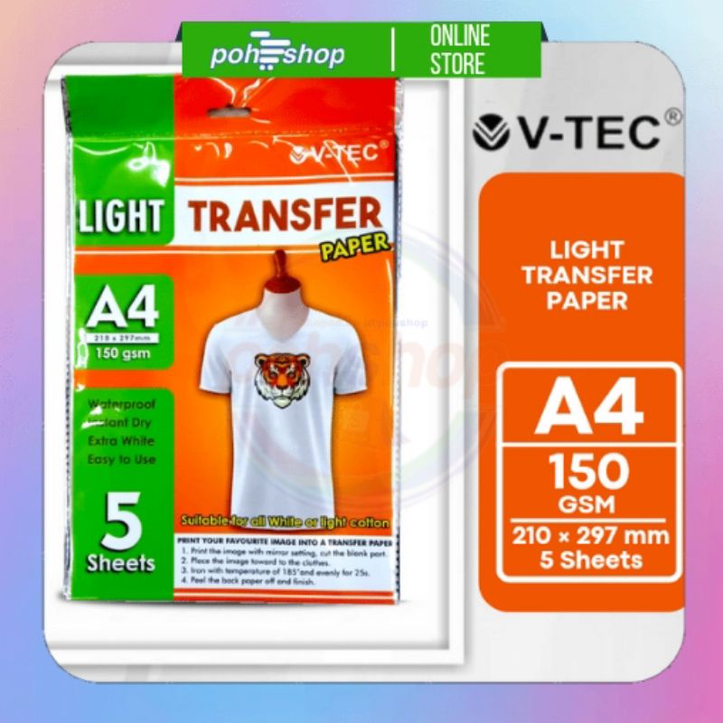 

V-Tec_Light Transfer Paper A4/150gsm 5s