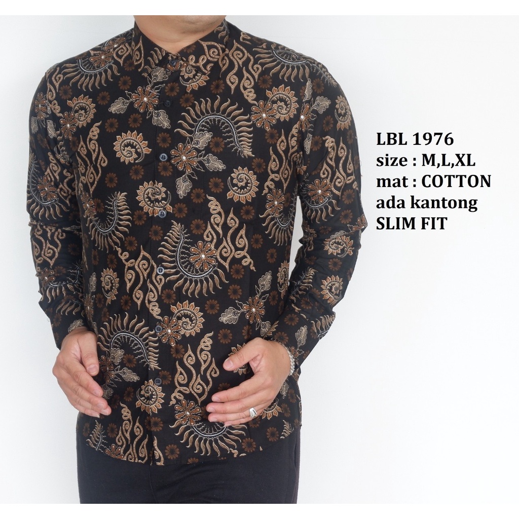 KEMEJA BATIK PRIA SLIM FIT LENGAN PANJANG BAJU BATIK PRIA LBL1976