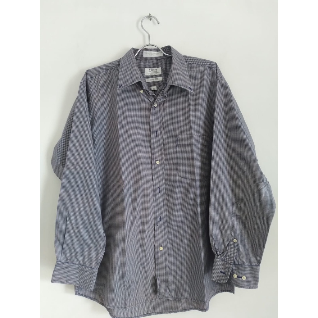 Kemeja Pria Lengan Panjang warna Ungu merk Arrow Preloved 0010