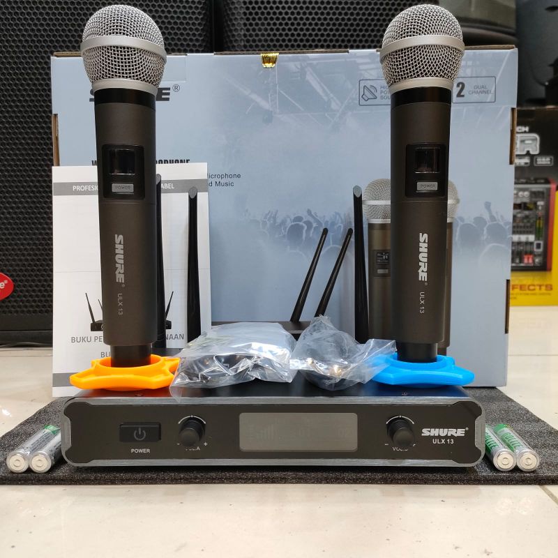 Microphone Karaoke Wireless SHURE ULX 13, Meeting,Pidato,MC, 2 Handeld