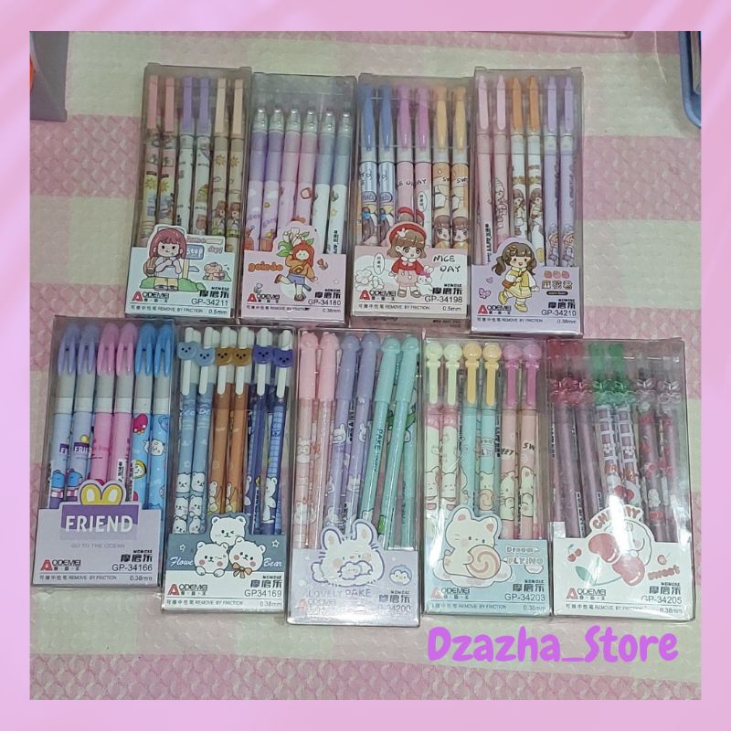 

PULPEN GEL AODEMEI BISA DIHAPUS MOTIF LUCU 1 PACK ISI 12 PCS