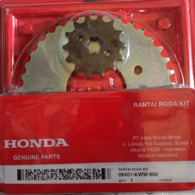 Gear Gir Rantai Set KWW Blade 125 FI Revo Fit 110 Asli Original Honda AHM