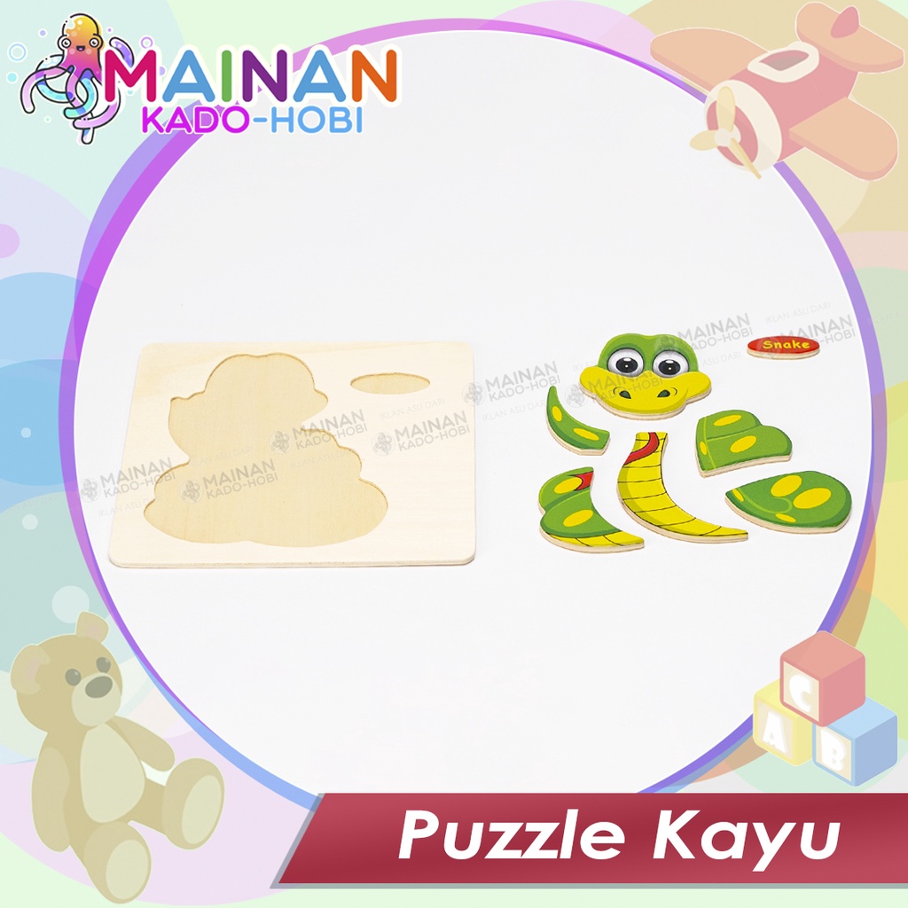 MAINAN ANAK TETRIS PUZZLE 3 DIMENSI KARAKTER HEWAN ANIMAL SNAKE ULAR