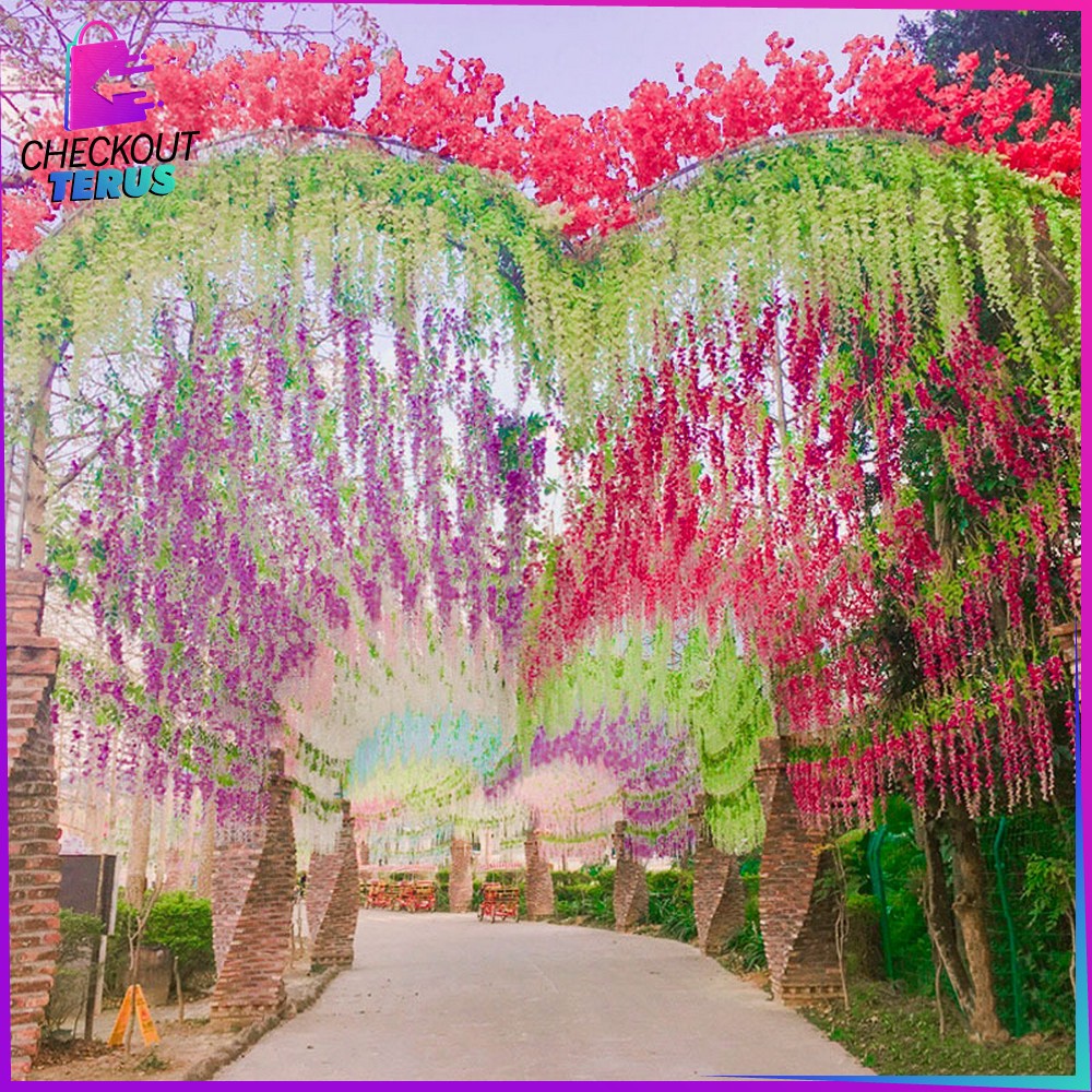 CT C745 Bunga Artificial Wisteria Gantung Dekorasi Pesta Rumah Cafe Ruangan Lamaran Bunga Hias Wisteria Ornamen Tanaman Bunga Rambat Hias