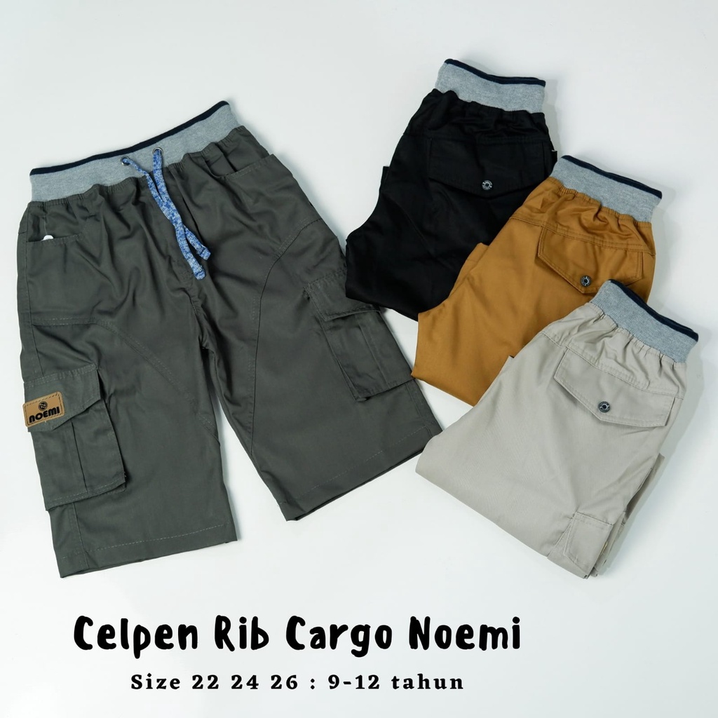 Chinos Cargo Celpen Rib Chinos Pendek Cargo Anak Laki Laki Cowok 2-12 Tahun