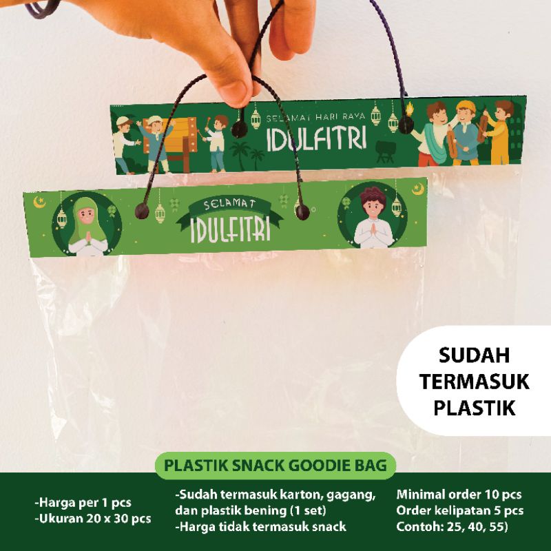 

[MINIMAL 10] PLASTIK SNACK LEBARAN GOODIE BAG TAS BINGKISAN CHIKI CEMILAN UCAPAN PITA LABEL IDUL FITRI PARSEL KADO ANAK