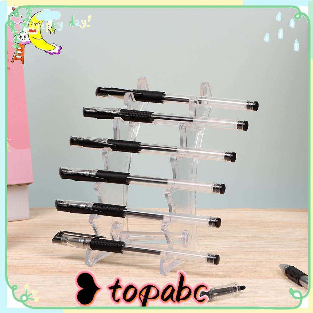 Top 6-slot Tempat Alat Tulis Rak Pulpen 6-Layer Stand Clear Display Stand