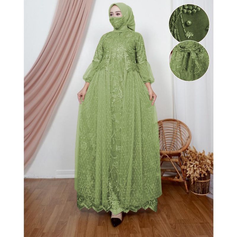 GAMIS BUSUI CARISSA / FULL BRUKAT DEPAN BELAKANG / GAMIS MODEL ROMPI / GAMIS WANITA JUMBO / GAMIS PE