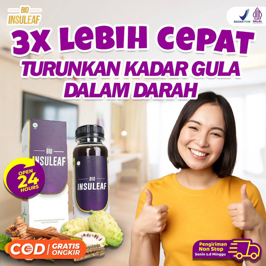 Bio Insuleaf - Turunkan Gula Darah Kolesterol Cegah &amp; Atasi Kencing Manis Diabetes Melitus Cegah Gagal Ginjal