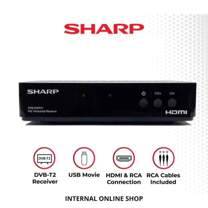 Set Top Box SHARP STB-DD001i DVB-T2 Digital TV KOMINFO Resmi