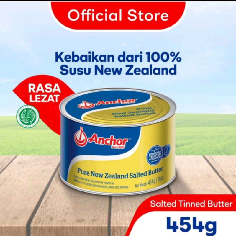 

Mentega Anchor Mentega (Butter) Asli New Zealand Salted 454gr/Anchor Salted Butter 454gr/Salted Butter Anchor 454gr/Anchor Butter Salted 454 gr (Expired Date: 24 Mei 2025) - Mentega Asin Kaleng