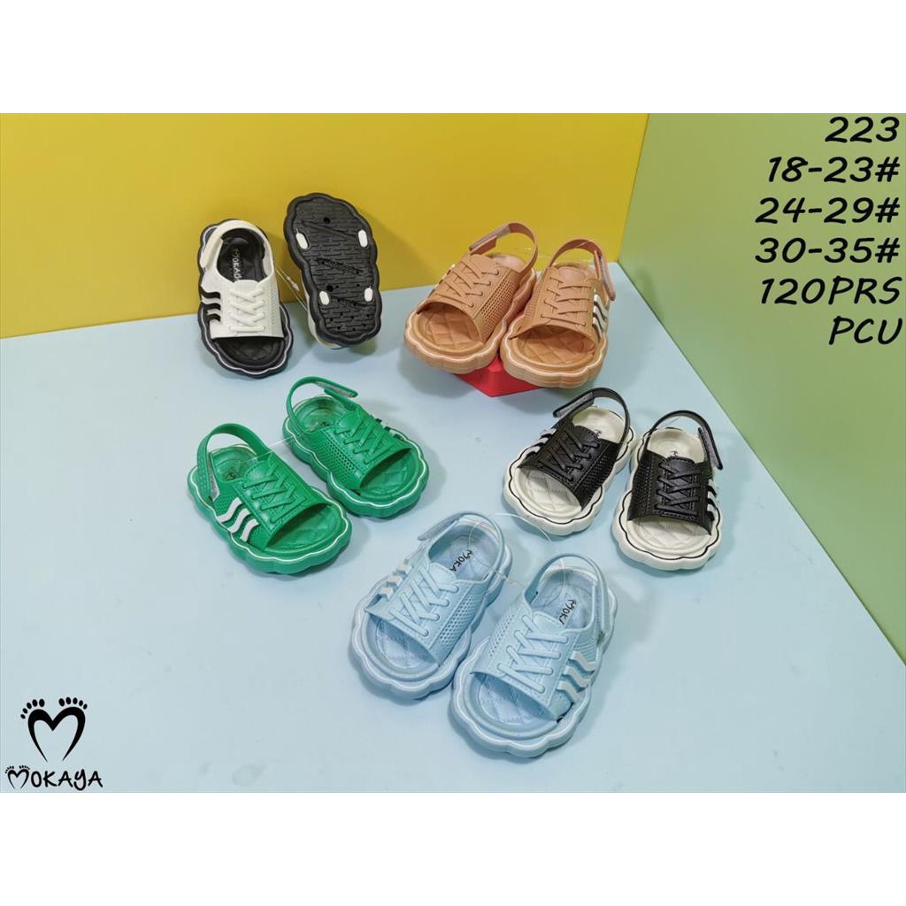 Sandal Let Jelly Anak Cewek Cowok Ban Tali Sepatu Super Empuk Cute Kiyowo Kekinian Import Mokaya / Size 30-35 (223)