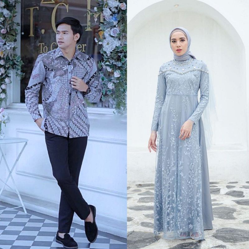 Baju sarimbit muslim, Baju couple lebaran 2023, Baju couple pasangan,  couple gamis lebaran