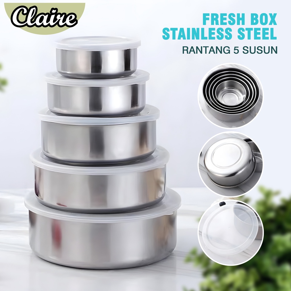 Fresh Box Stainless Steel / Rantang 5 Susun