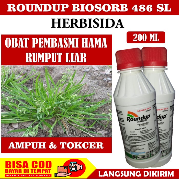 ROUND UP 200ml Pembasmi Rumput Sampai Ke Akar - Roundup 200ml Paling Ampuh Atasi Rumput Liar - Round