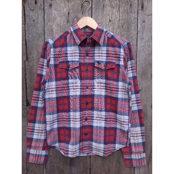 kemeja flanel abercrombie size fit M second preloved