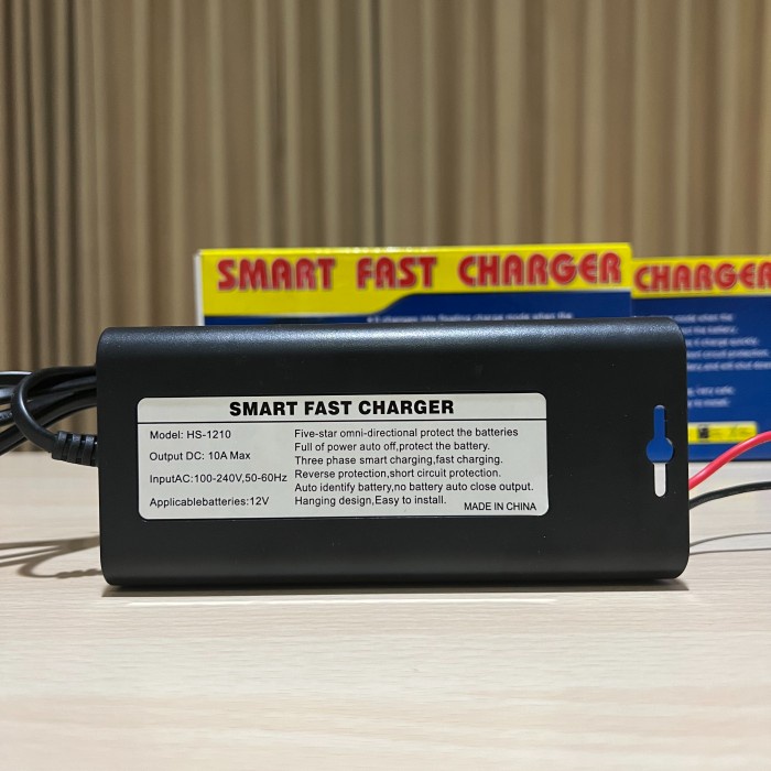 CHARGER AKI DC 12V 12 VOLT 10A 10 AMPERE MOBIL MOTOR MAINAN PORTABLE