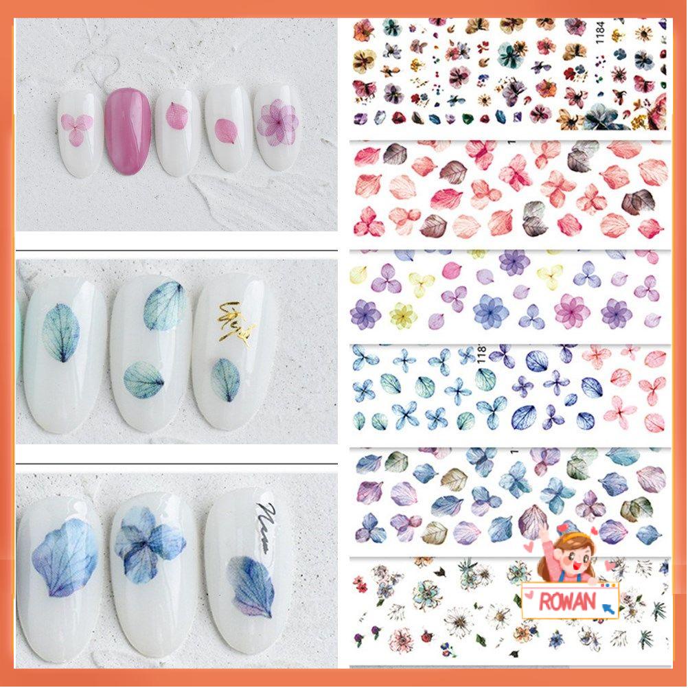 R-flower Nail Art Stickers Acrylic 3D DIY Aksesoris Perekat Diri