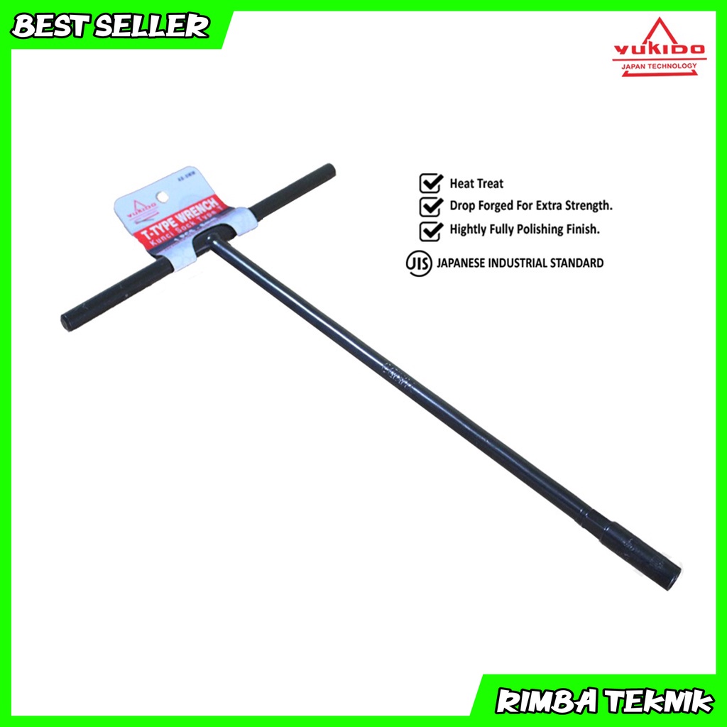 PROMO!!! Kunci Sock T Hitam YUKIDO 7 - 8 - 9 - 10 - 11 - 12 - 13 - 14 - 17 Original / Kunci T Murah / T - Type Wrench Kunci T Kunci sock T 8 10 12 14