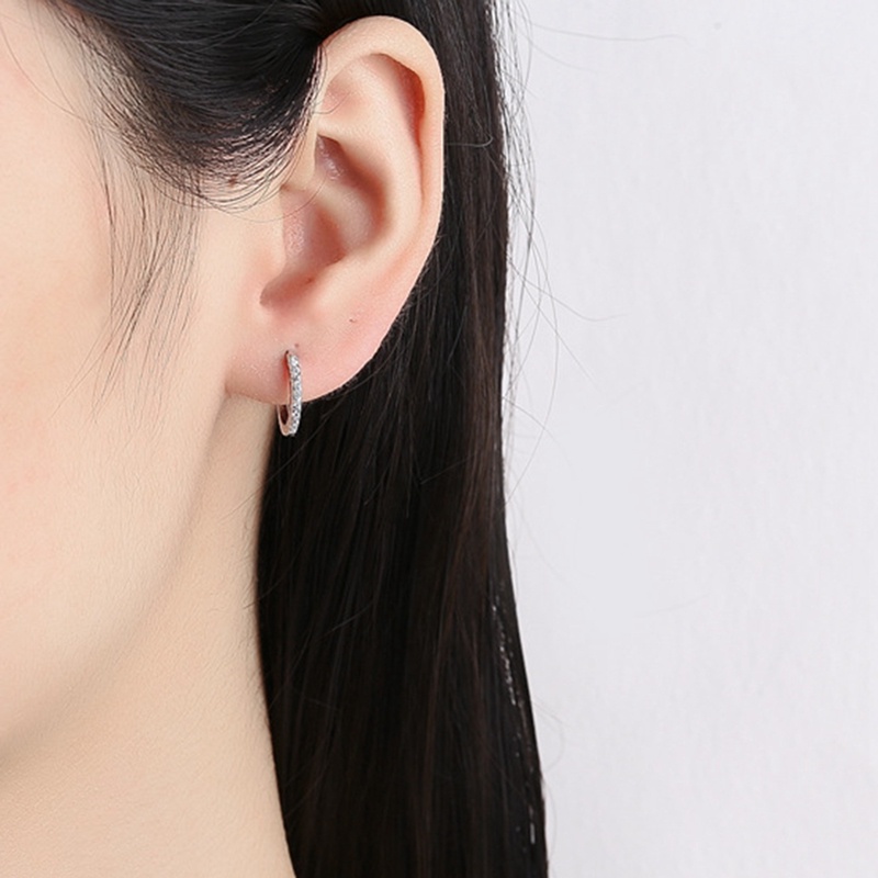 1pasang Anting Klip Kristal Korea Untuk Wanita Zirkon Earing Tanpa Lubang Perhiasan Anting Palsu Telinga Tunggal Tulang Klip Earings