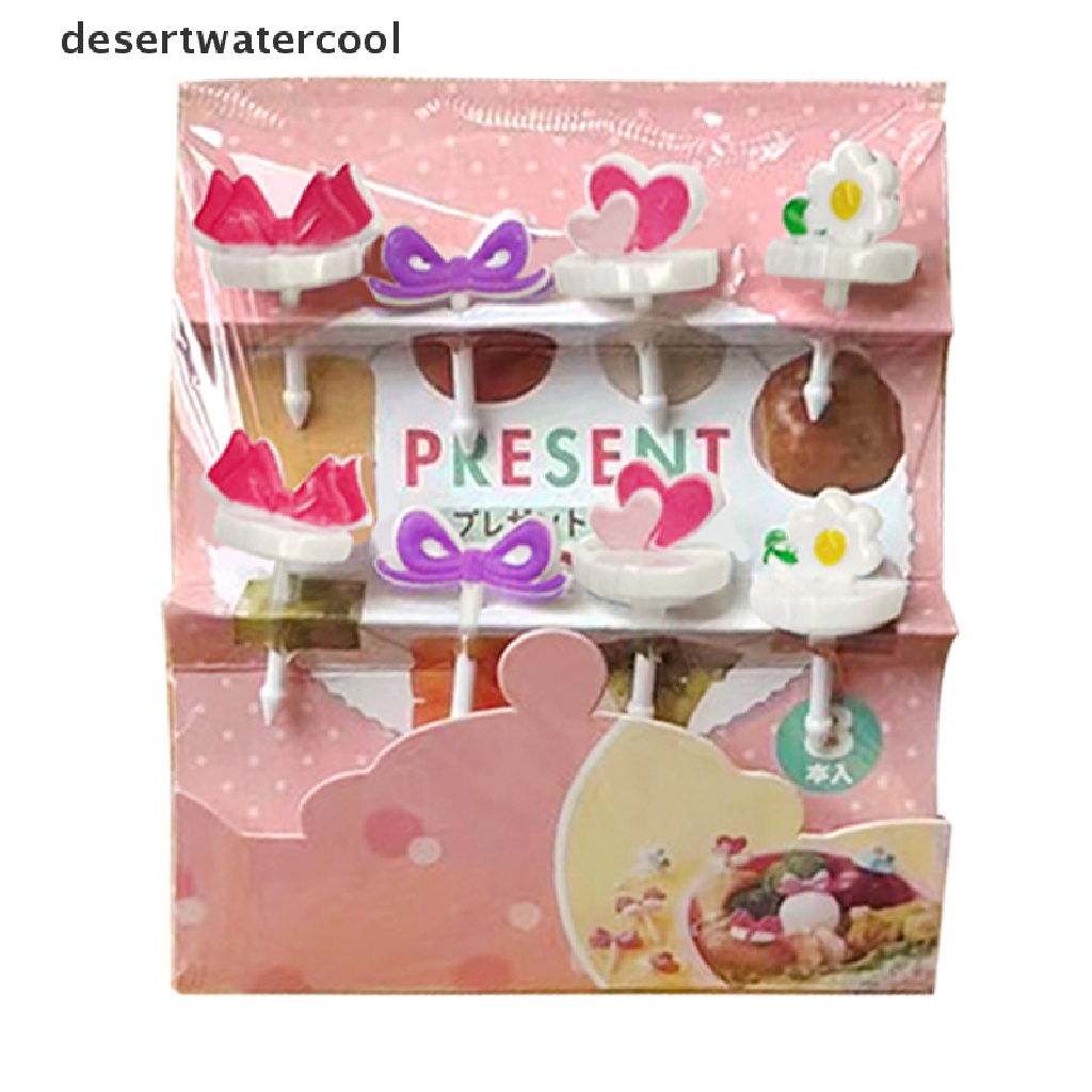 Deid 8Pcs Lucu Mini Pertanian Bunga Kartun Pilihan Makanan Anak Snack Kue Makanan Penutup Makanan Garpu Buah Makan Siang Bento Aksesoris Dekorasi Pesta Martijn