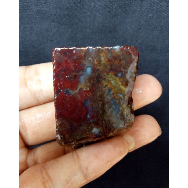Rough Bahan Moss Agate / Lumut Merah Suliki