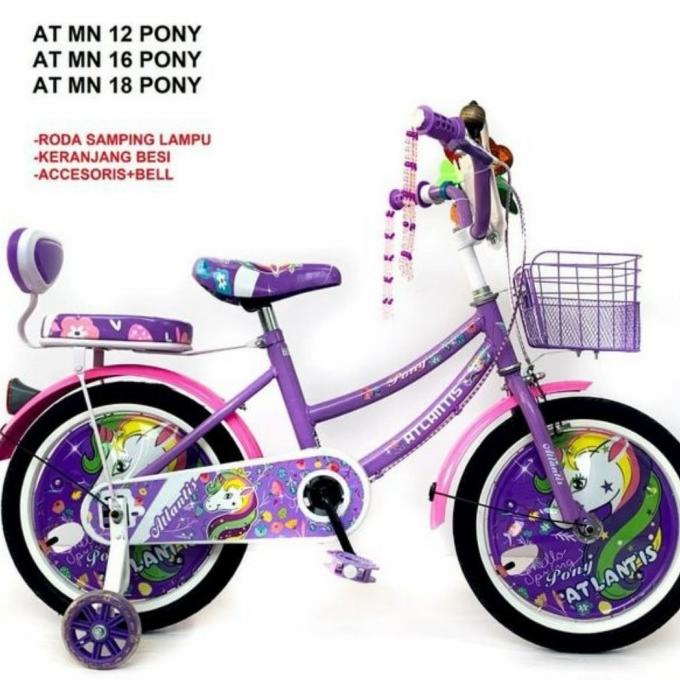 Sepeda Anak Keranjang 18" Atlantis Poni Original ( Umur 6-8 Tahun) #Original