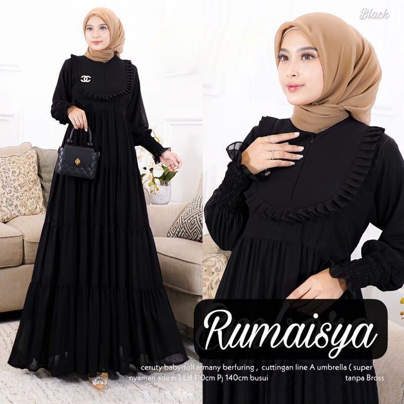 DRESS MUSLIM, Fashion Muslim, baju wanita, dress, gamis, Baju gamis, fashion wanita, Rumaisya Dress