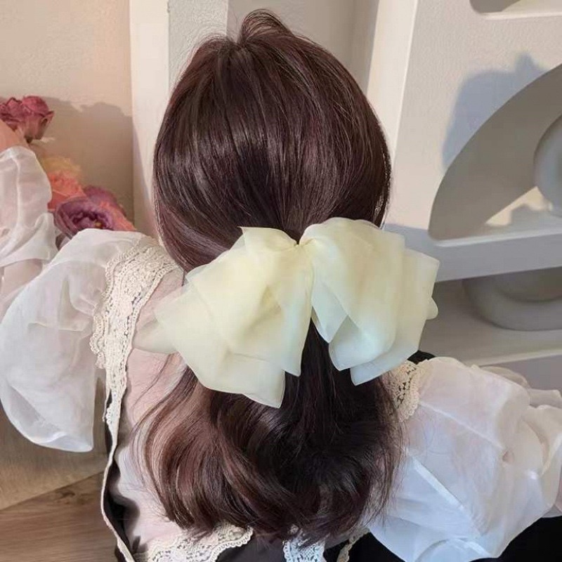 Delunashop Simple Yumna Korean Big Ribbon Claw / Jepitan Rambut Pita Besar / Pita Jumbo Jepit Rambut Korea