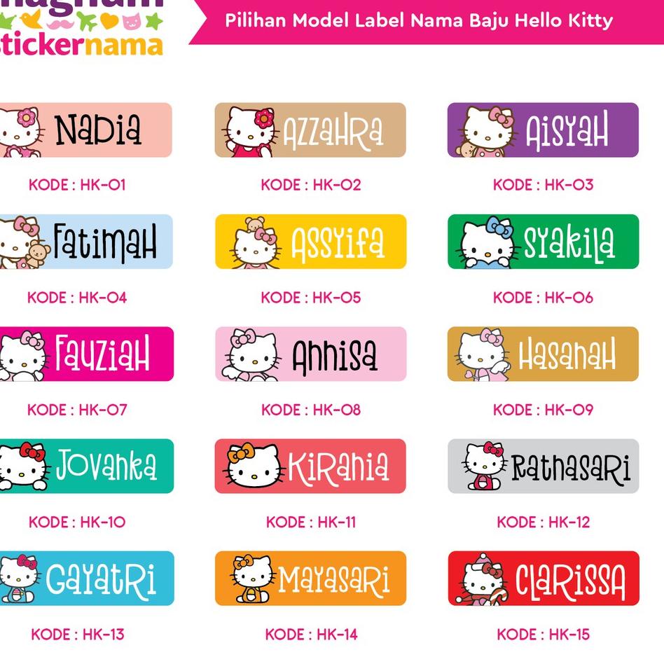 

NBM-70 Label Nama Baju, Label Nama Kain, Label Setrika, Iron-On Label Gambar Hello Kitty [AZZ]