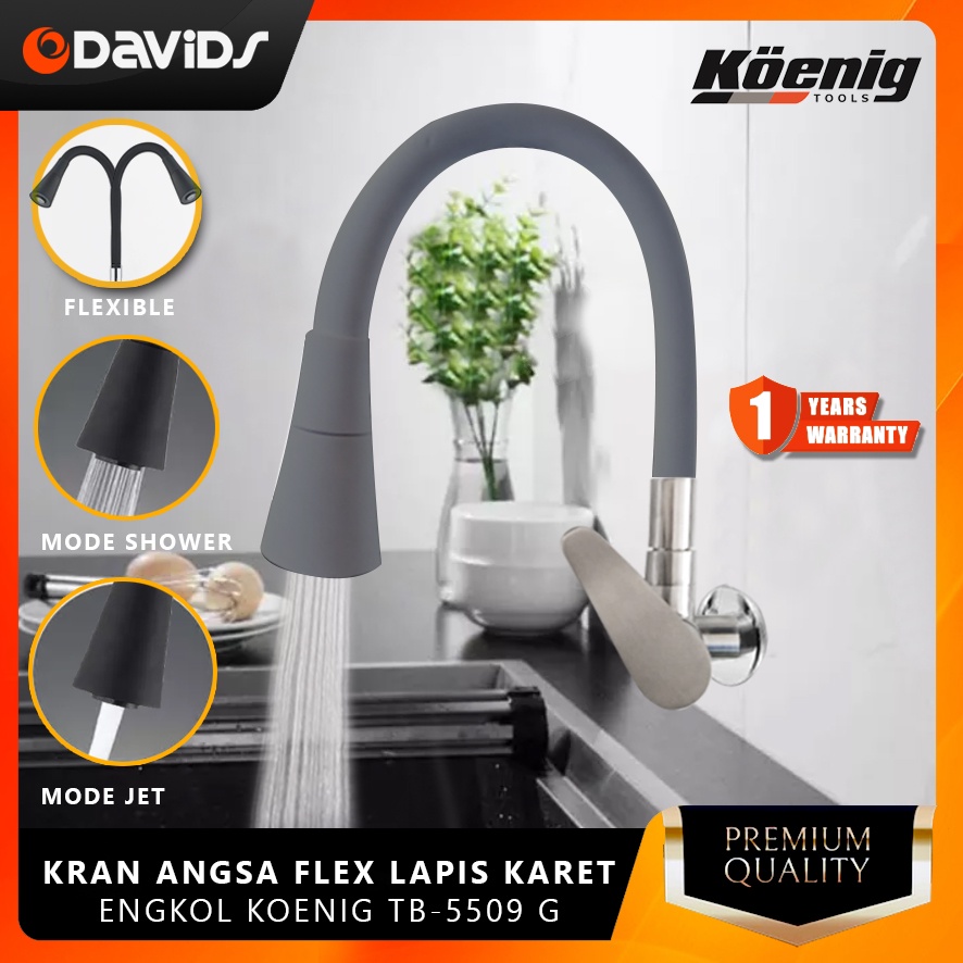 Kran Angsa Fleksibel Keran Wastafel Cuci Piring Stainless Dapur Sink Koenig 5509