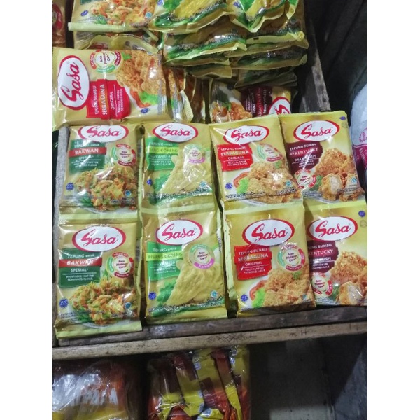 

TEPUNG BUMBU SASA 80 gr isi 10 bungkus.