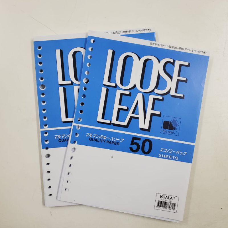 

LOOSE LEAF A5 DAN B5 POLOS PUTIH 50 DAN 100 LEMBAR