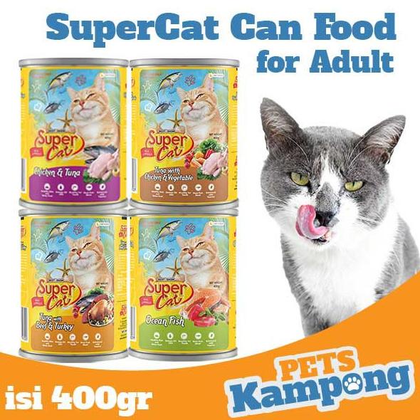 Supercat  - Makanan kucing dewasa kaleng Supercat Adult 400gr