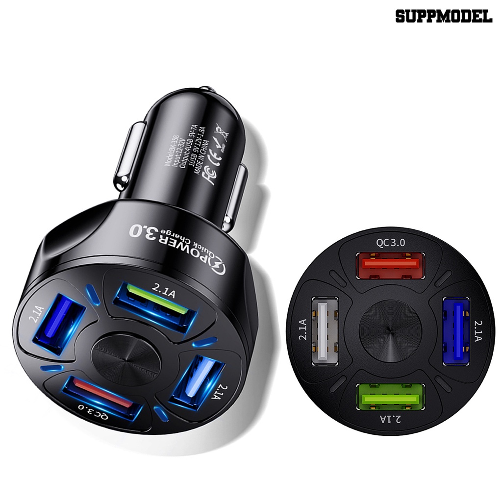 [Auto] Adaptor Charger Mobil Portable 4port USB Mini QC3.0 Fast Charging Untuk Ponsel