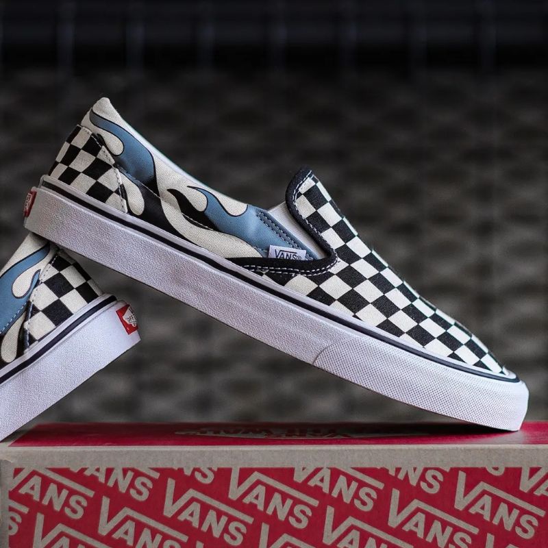 Vans Slip-On Checkerboard Flame