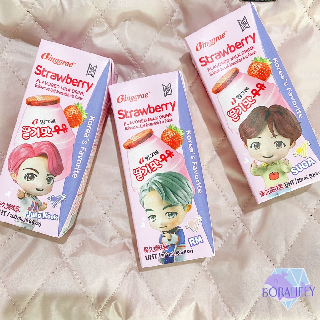 Jual Binggrae X Bts Binggrae Tiny Tan Binggrae Flavored Milk Varian Strawberry Shopee