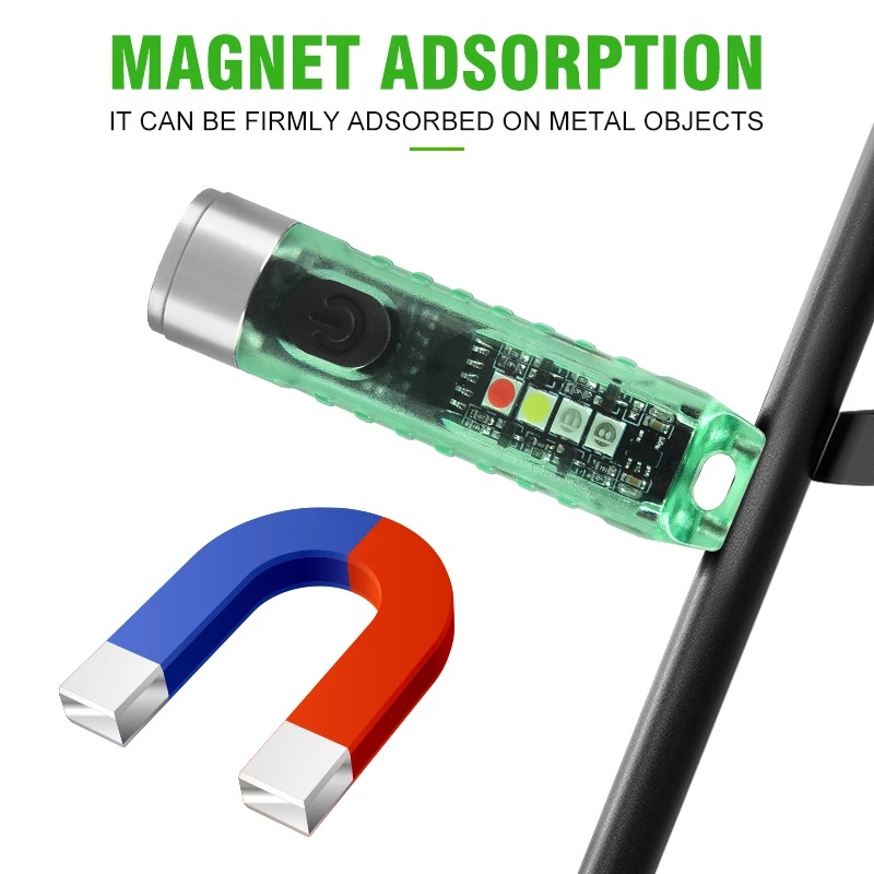 Hot Sale/Senter Cas Tipe-C Portabel Saling Menarik Multifungsi LED Rechargeable Torch Waterproof Senter Gantungan Kunci Mini Senter Jarak Jauh Untuk Camping