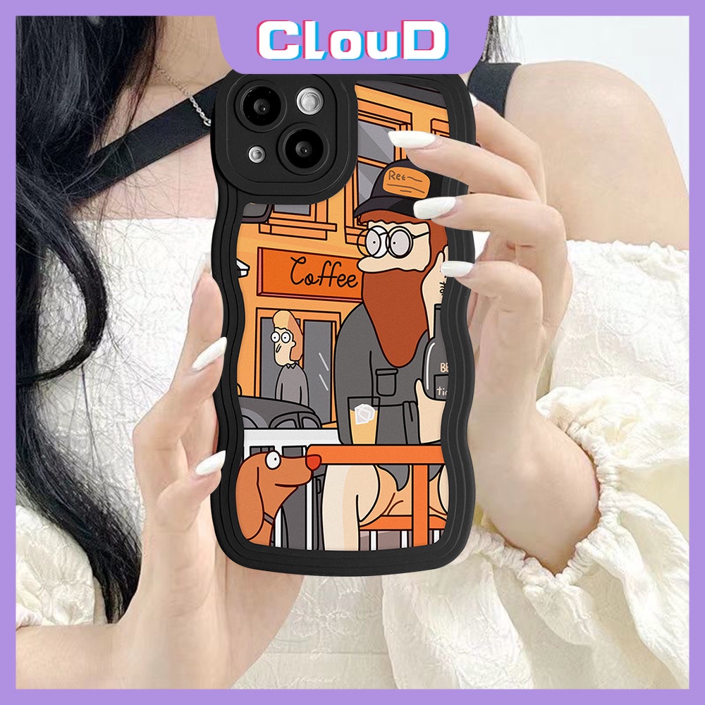 Casing OPPO A17 A16s A5 A9 A95 A16 A17K A74 A96 A16K A55 A76 A57 A77 A52 A53 A5s A7 A54 A1k A77s A3s A15 A12 Reno 8Z 6 7 7Z Soft Ins Retro Art Ilustrasi Bergelombang Penutup Tepi