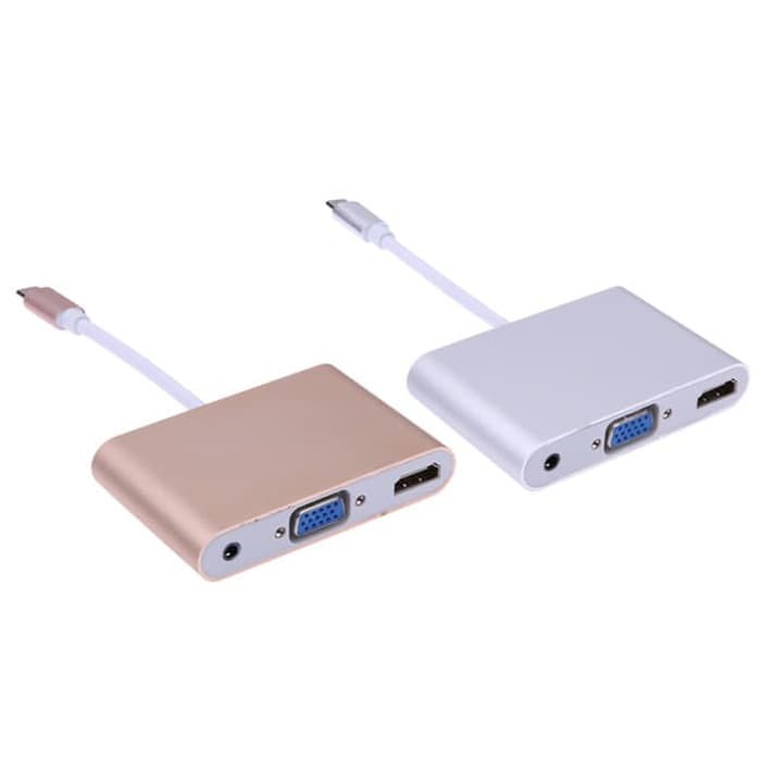 USB Type-C to VGA + Type-C+ USB 3.0 PD Charger Port