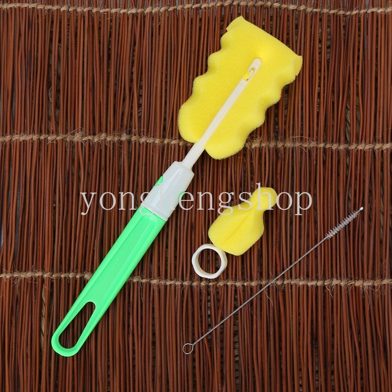 3pcs/set Sikat Spons Botol Bayi Dot Sikat Pembersih Sedotan Brushes Alat Cuci Gelas Botol Dapur