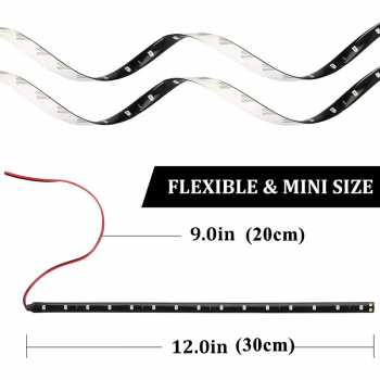 [1PCS] Lampu Hias Kendaraan Led Warna Cool White Strip Panjang 30cm Dengan Modul / Lampu Strip Led Fleksibel Untuk Dekorasi Mobil Motor Sepeda Waterproof / Lampu Mobil LED Strip Car Light DC 12V SMD 30cm / Lampu Kelap kelip Warna Warni Motor Mobil Sepeda