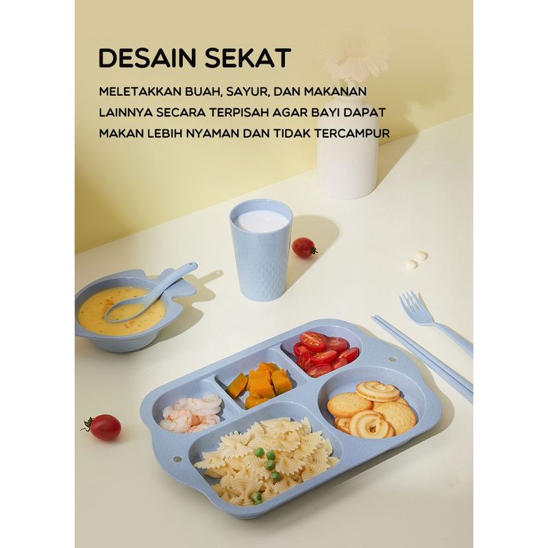 Bonbox BTW60 Set Alat Makan Jerami Anak