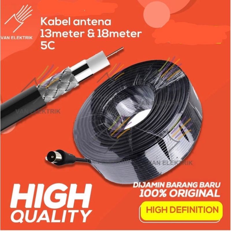 Kabel Antena 13meter &amp; 18meter 5C / Kabel Colokan Jack Antena