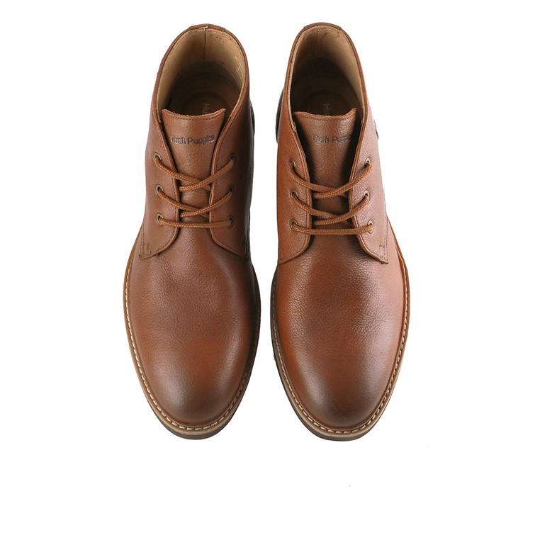 HM013 SEPATU BOOT KULIT HUSH PUPPIES PRIA KERJA KANTOR BRANDED ORIGINAL COKLAT BROWN