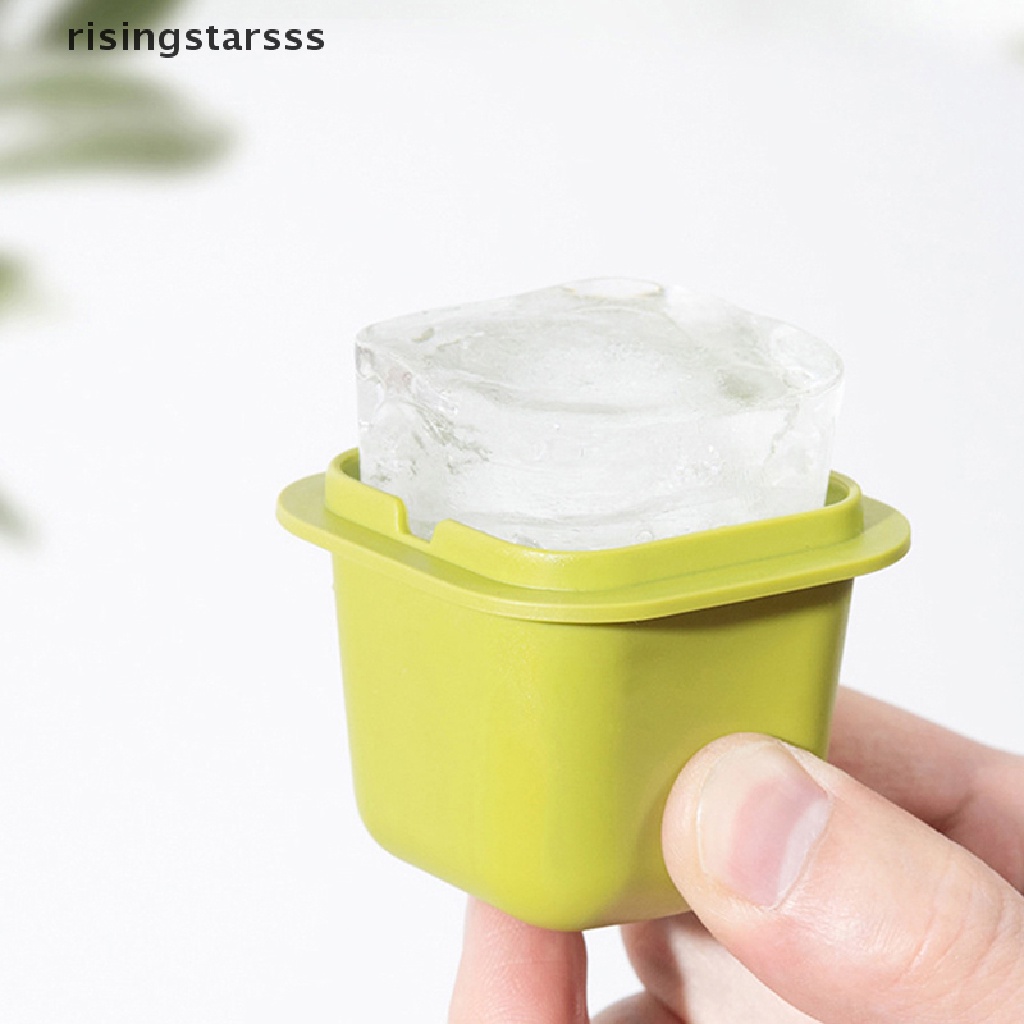 Rsid Span-new Square Ice Cube Maker Silicone Cetakan Es Nampan Dengan Tutup Reusable Ice Box Frozen Kotak Es Batu Untuk Freezer Minuman Whisky Wine Jelly